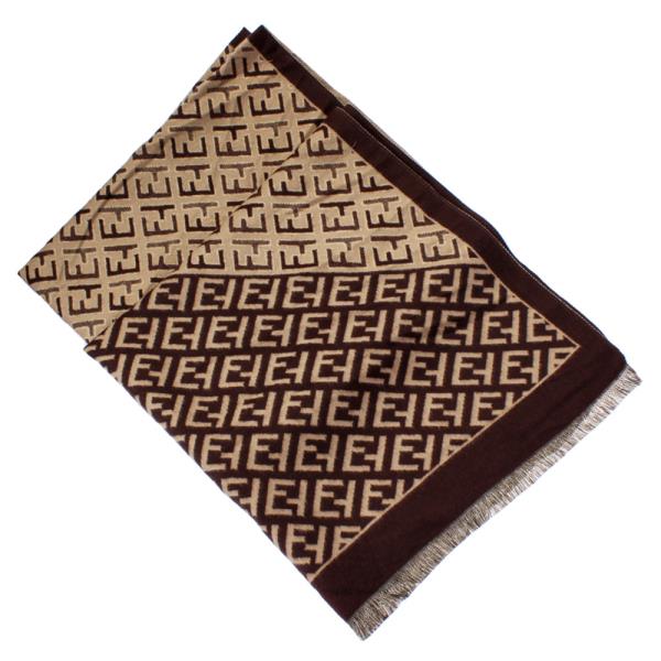 MONOGRAM PATTERN FRINGE OBLONG SCARF