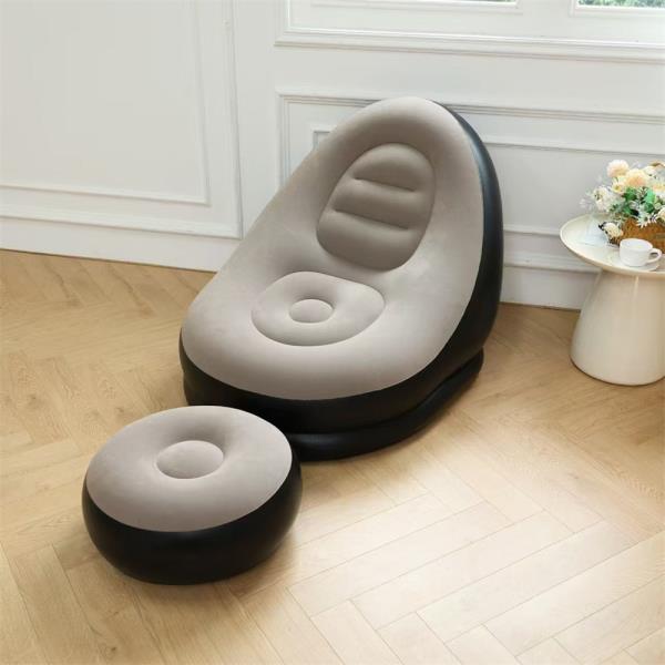 INFLATABLE LOUNGE CHAIR WITH FOOTREST – PORTABLE AIR SOFA FOR HOME & OUTDOOR USE
