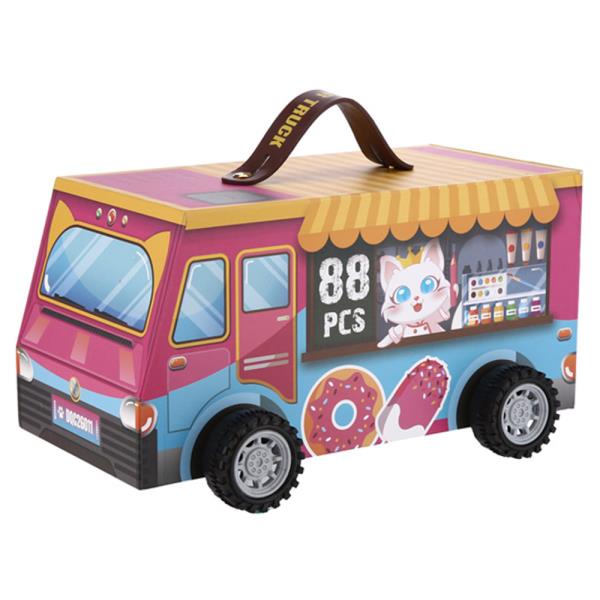 PURPLE ICE CREAM TRUCK THEMED COLORING SET