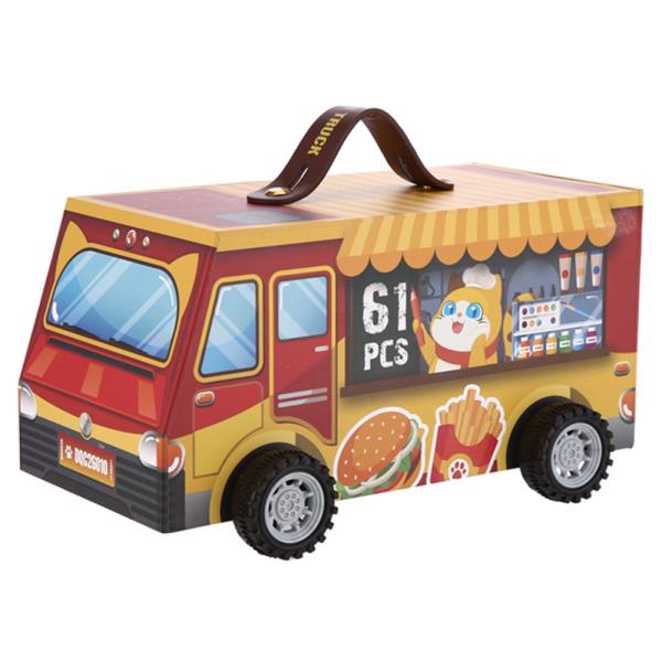 RED FOOD TRUCK THEMED COLORING SET