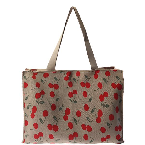 CHERRY TEXTURED TOTE BAG