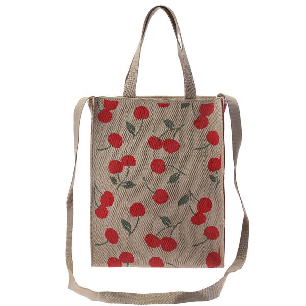 CHERRY TEXTURED HANDLE CROSSBODY BAG