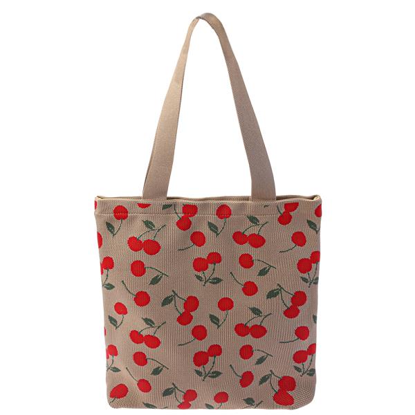 CHERRY TEXTURED TOTE BAG