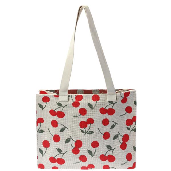 CHERRY TEXTURED TOTE BAG