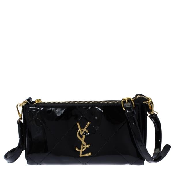 PATENT LEATHER QUILTED CROSSBODY BAG