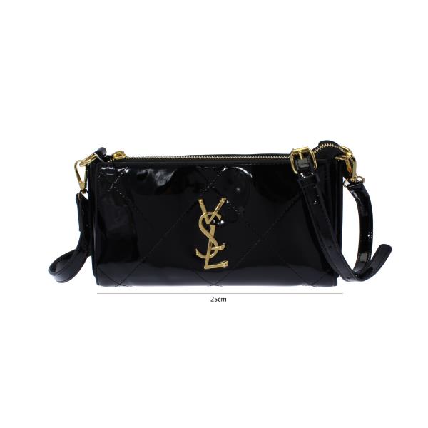 PATENT LEATHER QUILTED CROSSBODY BAG