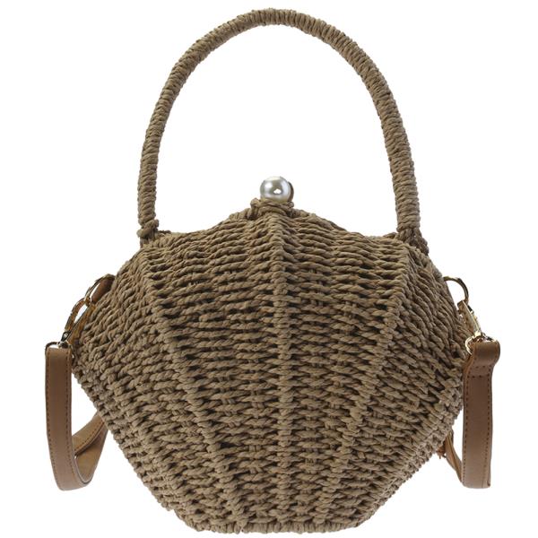 SEA SHELL SHAPE PEARL HANDLE CROSSBODY BAG