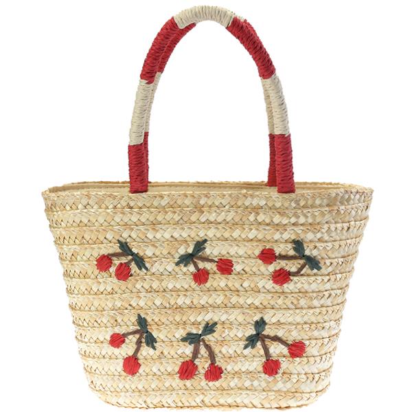 CHERRY STRAW TOTE BAG