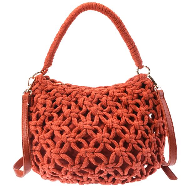 STYLISH KNOTTED WOVEN HANDLE CROSSBODY BAG