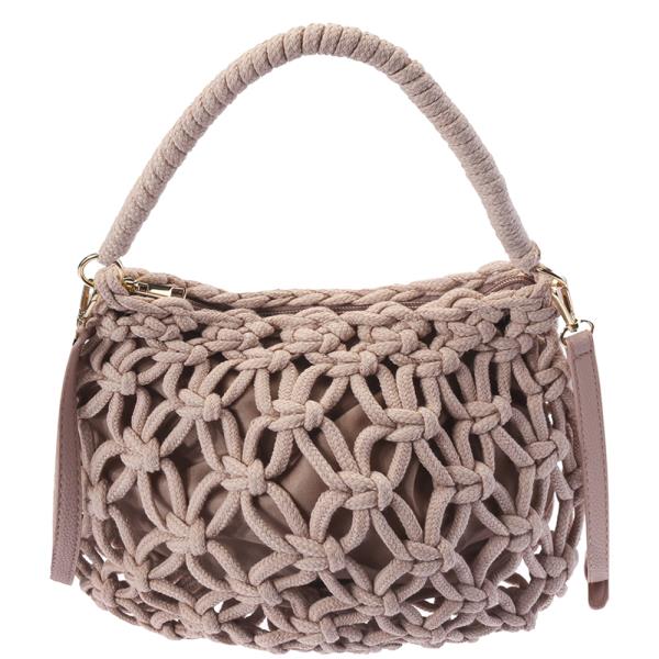 STYLISH KNOTTED WOVEN HANDLE CROSSBODY BAG