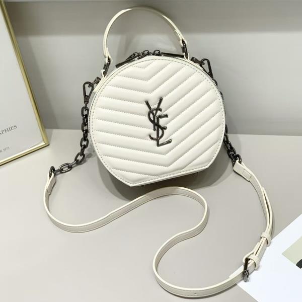 QUILTED DESIGN ROUND HANDLE CROSSBODY BAG