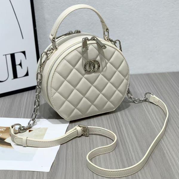 QUILTED ROUND HANDLE CROSSBODY BAG