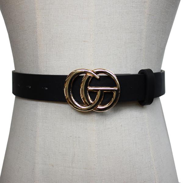 FAUX LEATHER METAL BUCKLE WAIST BELT