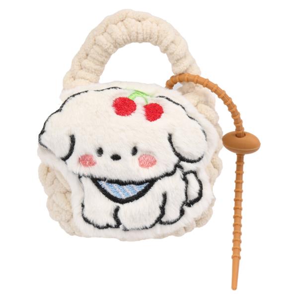 MINI KNITTED DOG WITH CHERRY BAG CHARM