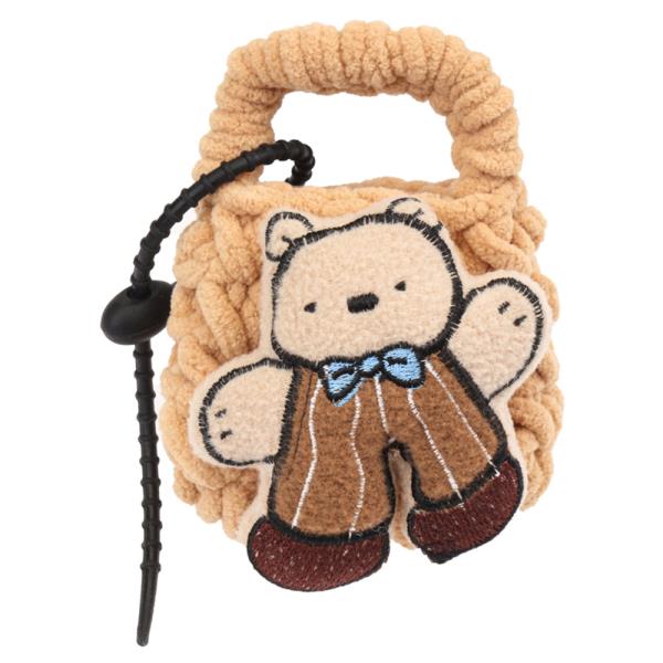 MINI KNITTED TEDDY BEAR OVERALLS BAG CHARM