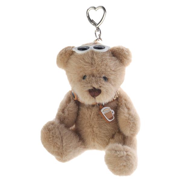 CUTE TEDDY BEAR WITH SUNGLASSES KEYCHAIN