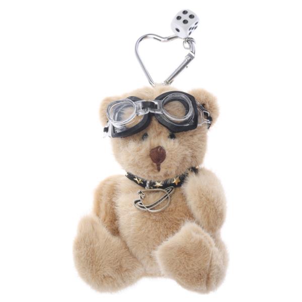 CUTE TEDDY BEAR WITH STAR COLLAR AND GOGGLES KEYCHAIN