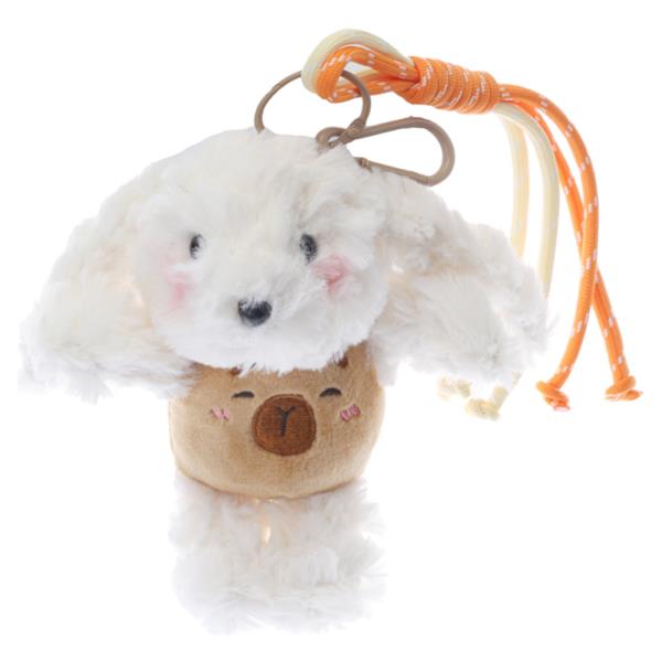 BUNNY WITH BEAR OUTFIT AND ROPE KEYCHAIN