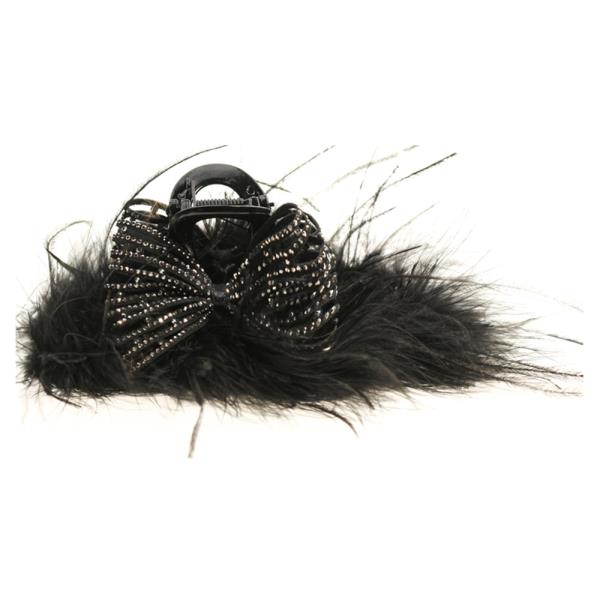 FEATHER DOUBLE SIDED BOW HAIR CLAW CLIP
