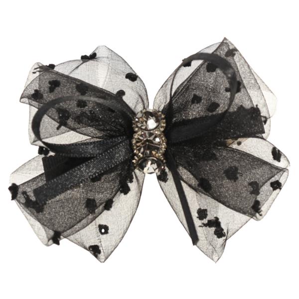 POLKA DOT RHINESTONE HAIR CLAW CLIP
