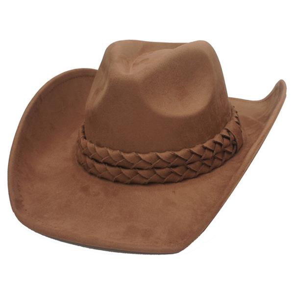 DOUBLE STACK BRAID BANDED PINCH FRONT COWBOY HAT