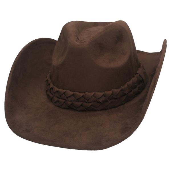 DOUBLE STACK BRAID BANDED PINCH FRONT COWBOY HAT