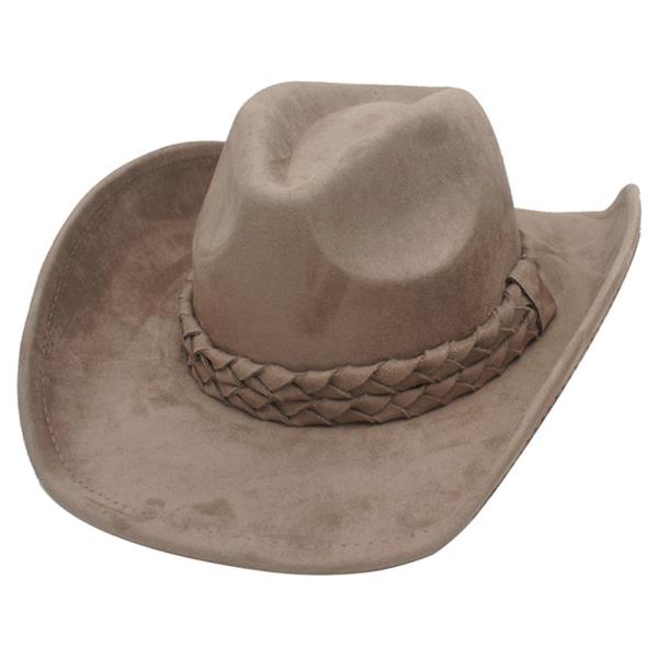 DOUBLE STACK BRAID BANDED PINCH FRONT COWBOY HAT