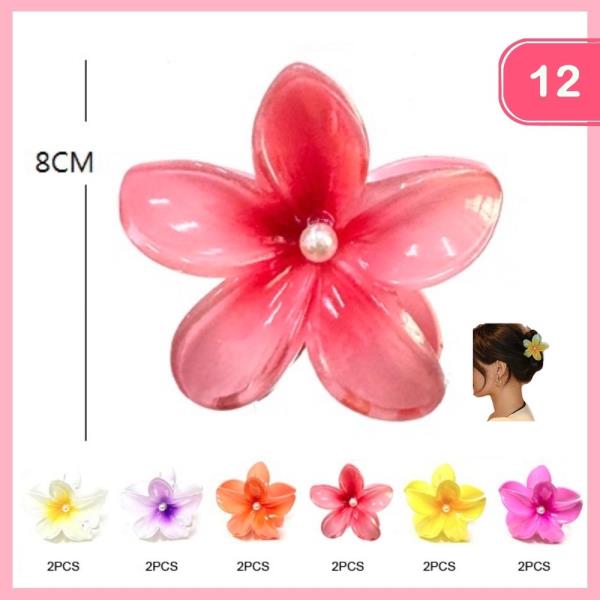 FLOWER HAIR CLAW CLIP (12 UNITS)