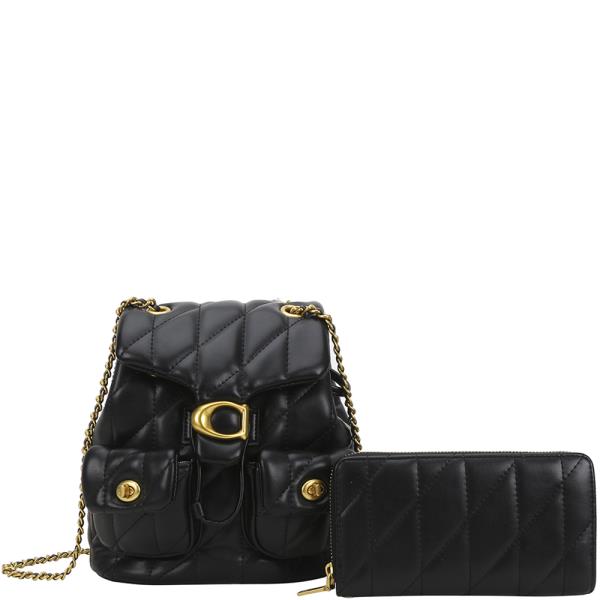 2IN1 QUILTED DESIGN BACKPACK W WALLET SET