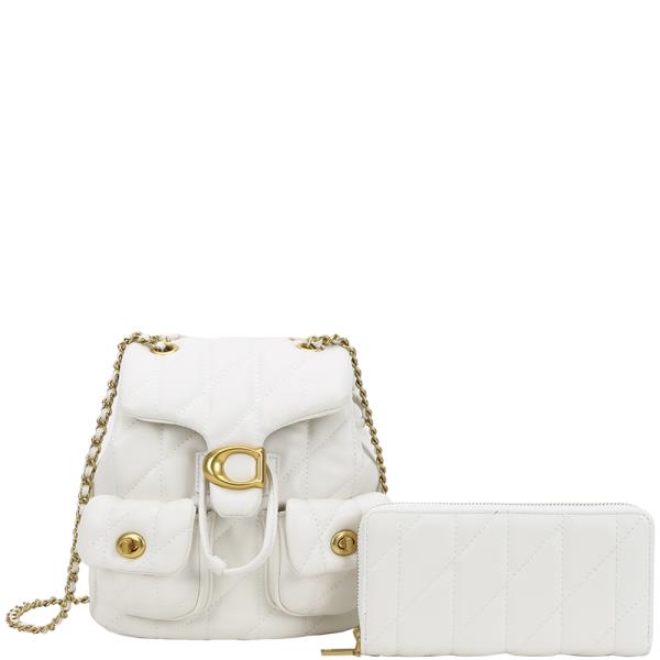 2IN1 QUILTED DESIGN BACKPACK W WALLET SET