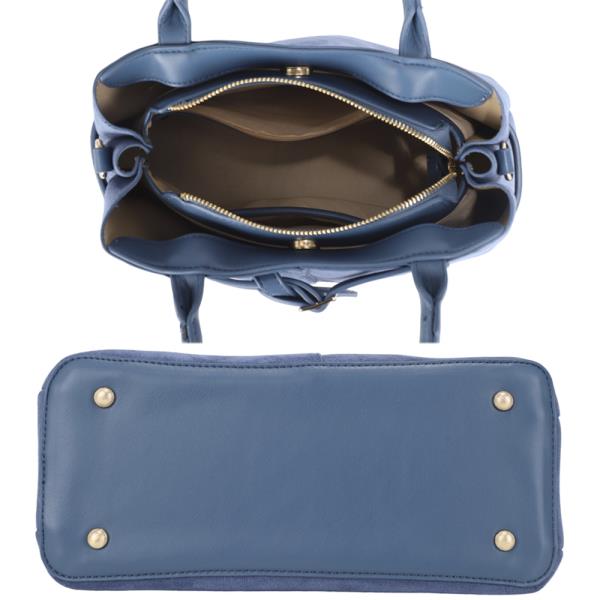 MODERN BUCKLE DESIGN HANDLE SATCHEL BAG