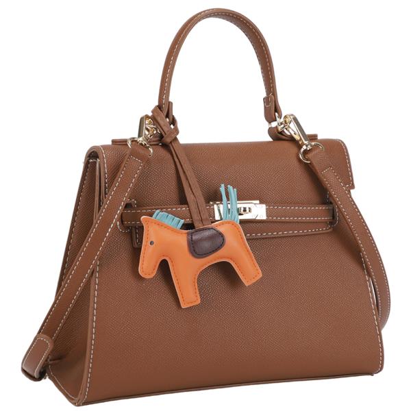 TRENDY TEXTURED FASHION HANDLE SATCHEL BAG