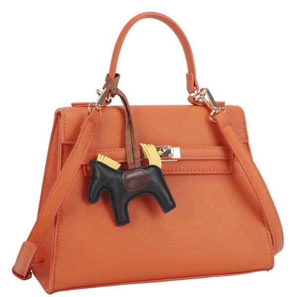 TRENDY TEXTURED FASHION HANDLE SATCHEL BAG