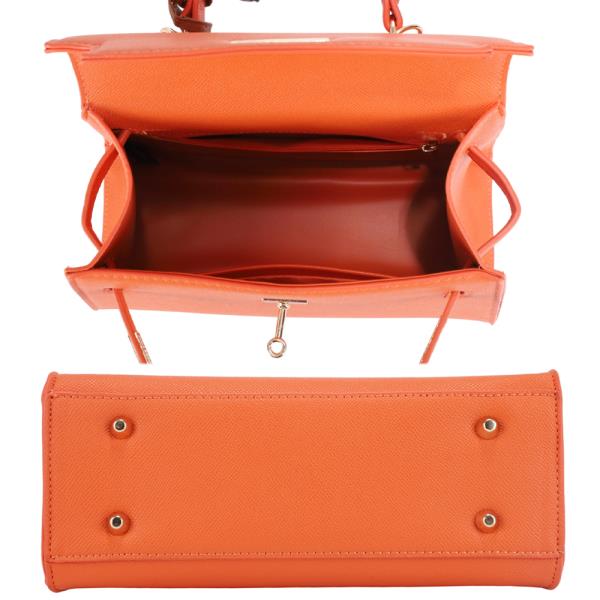 TRENDY TEXTURED FASHION HANDLE SATCHEL BAG