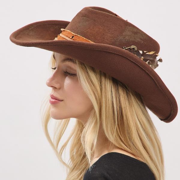 WESTERN VERSATILE SHAPEABLE COWBOY FEDORA HAT
