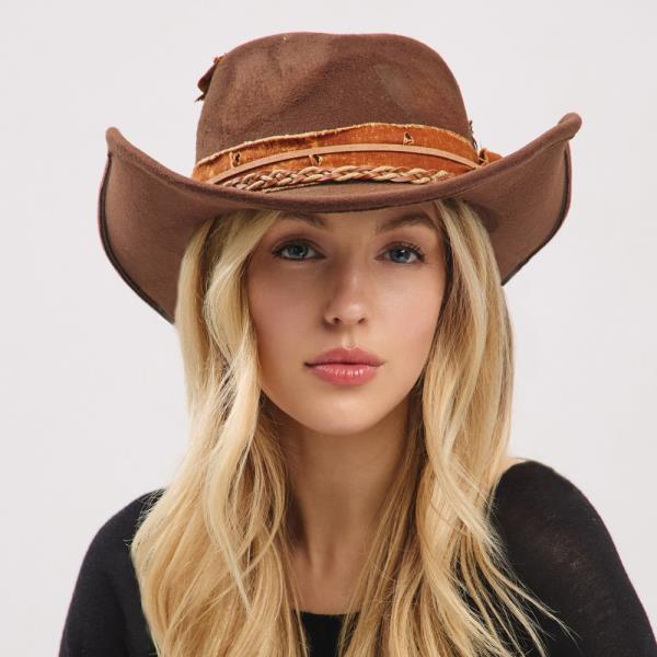 WESTERN VERSATILE SHAPEABLE COWBOY FEDORA HAT