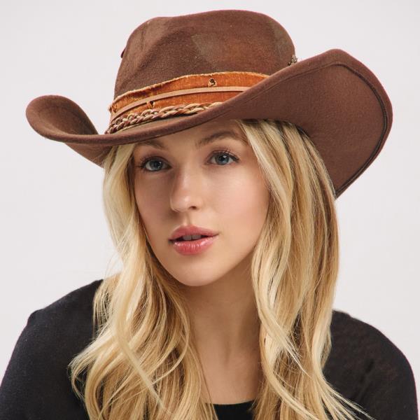 WESTERN VERSATILE SHAPEABLE COWBOY FEDORA HAT