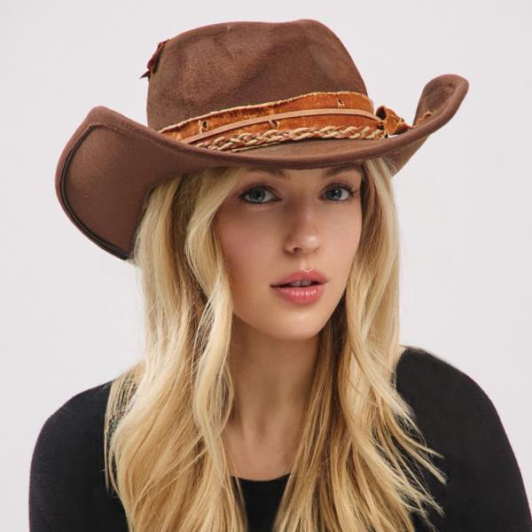 WESTERN VERSATILE SHAPEABLE COWBOY FEDORA HAT