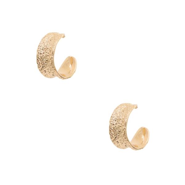SODAJO WIDE METAL GOLD DIPPED HOOP EARRING