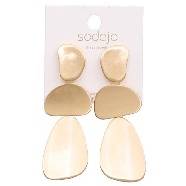 SODAJO METAL GOLD DIPPED DANGLE EARRING