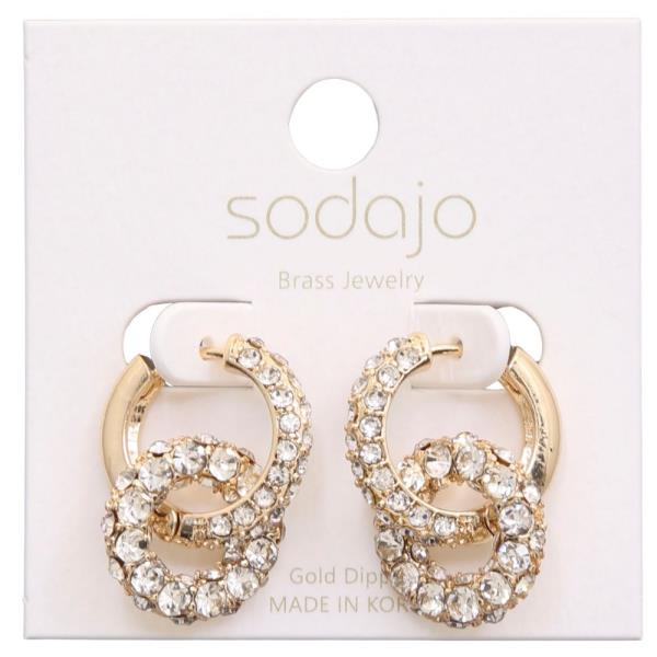 SODAJO DOUBLE CIRCLE LINK GOLD DIPPED EARRING