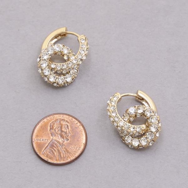 SODAJO DOUBLE CIRCLE LINK GOLD DIPPED EARRING
