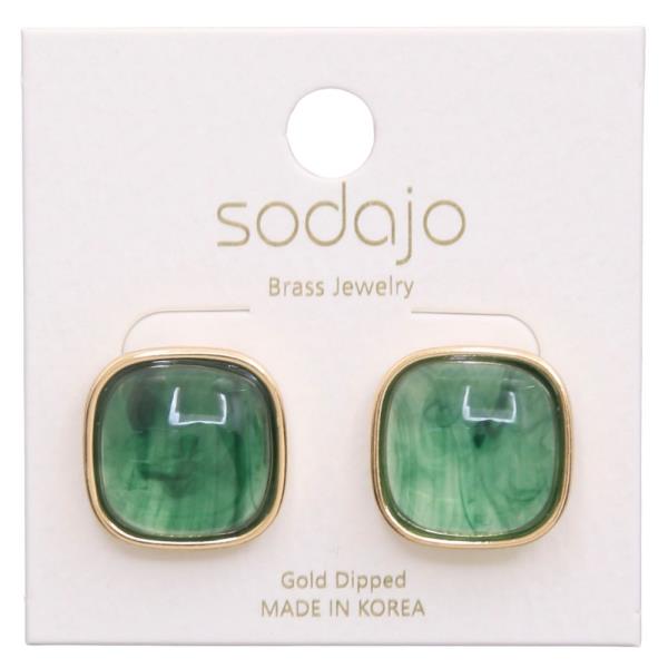 SODAJO STONE GOLD DIPPED EARRING