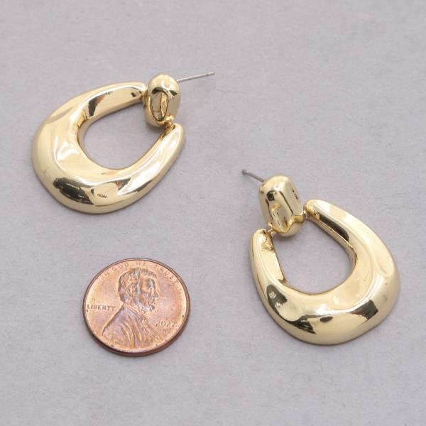 SODAJO TEARDROP METAL GOLD DIPPED EARRING