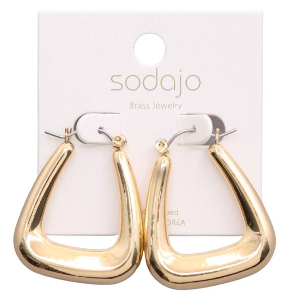 SODAJO TRIANGLE SHAPE GOLD DIPPED EARRING