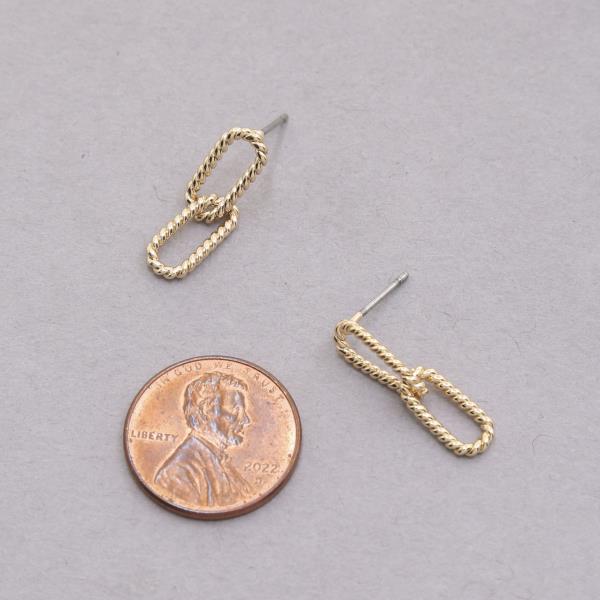SODAJO OVAL LINK GOLD DIPPED EARRING