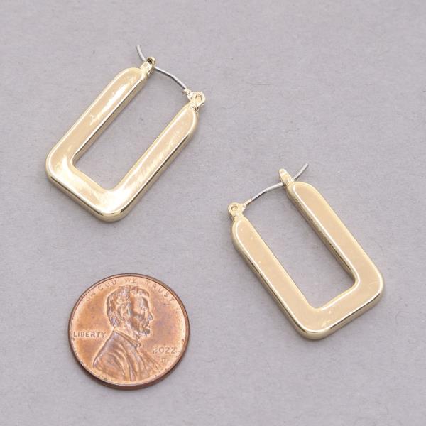 SODAJO RECTANGLE GOLD DIPPED METAL EARRING