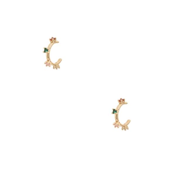 SODAJO CZ EDGE MINI HOOP GOLD DIPPED EARRING