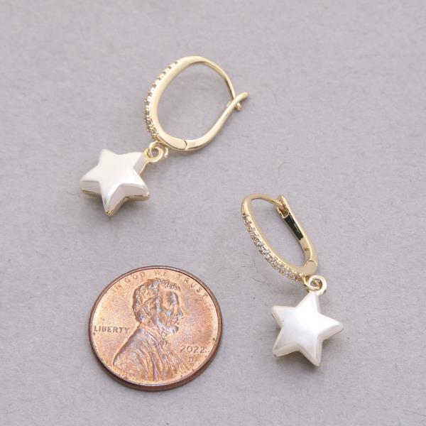 SODAJO STAR CHARM XZ GOLD DIPPED HOOP EARRING