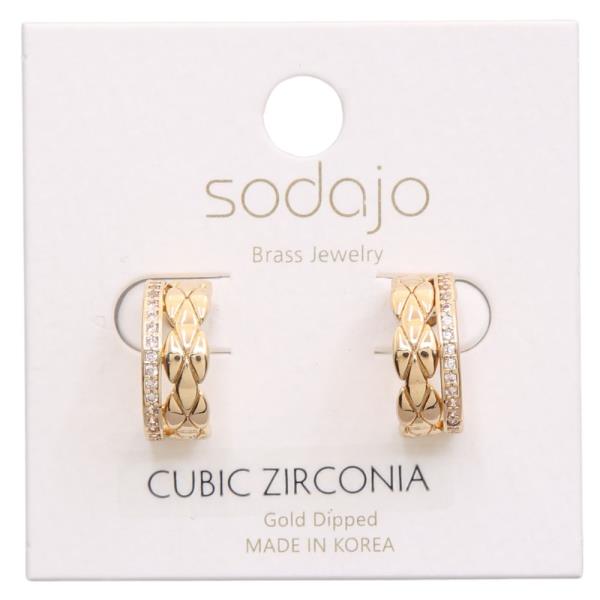 SODAJO CZ HOOP GOLD DIPPED EARRING